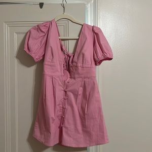 Runaway pink button down dress XS